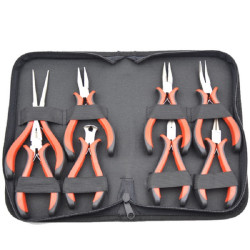 8Pcs Jewelry Making Pliers Set, Precision Mini Hand Tools Kit with Storage Canvas Bag for Beading Wire Wrapping DIY Craft Electronics Repair