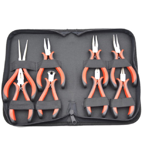 8Pcs Jewelry Making Pliers Set, Precision Mini Hand Tools Kit with Storage Canvas Bag for Beading Wire Wrapping DIY Craft Electronics Repair