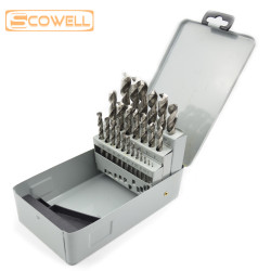 25Pcs HSS Twist Drill Bits Set, M2 / 4341 High Speed Steel Drill Bit Kit for Metal Drilling with Metal Storage Case