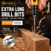 10 Pack DIN340 HSS 4341 Extra Long Twist Drill Bits for Wood & Metal Drilling