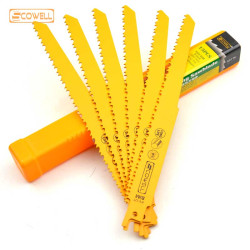 15 Pack SCOWELL 220mm Bi-Metal Reciprocating Saw Blade 6/12TPI Variable Teeth 1/2" Universal Shank for Wood With Nails & Sheet Metal Cutting