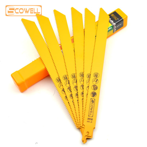 20 pack 9 Inch 10T BIM Reciprocating Saw Blades SCOWELL Bi-metal Sabre Saw Blade for Wood Metal Cutting