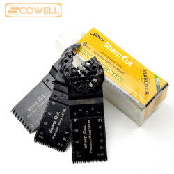 8 Pack SCOWELL Starlock Oscillating Multi Tool Saw Blades 32mm 14TPI Japanese Teeth Precision Wood Cutting