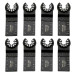 8 Pack 32mm Bi-Metal Starlock Oscillating Multi Tool Straight Saw Blade HSS M42 for Wood With Nails & Soft Metal Cutting