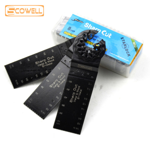 8 Pack Starlock Bi-Metal Oscillating Saw Blades Long Reach Multi tool saw blades